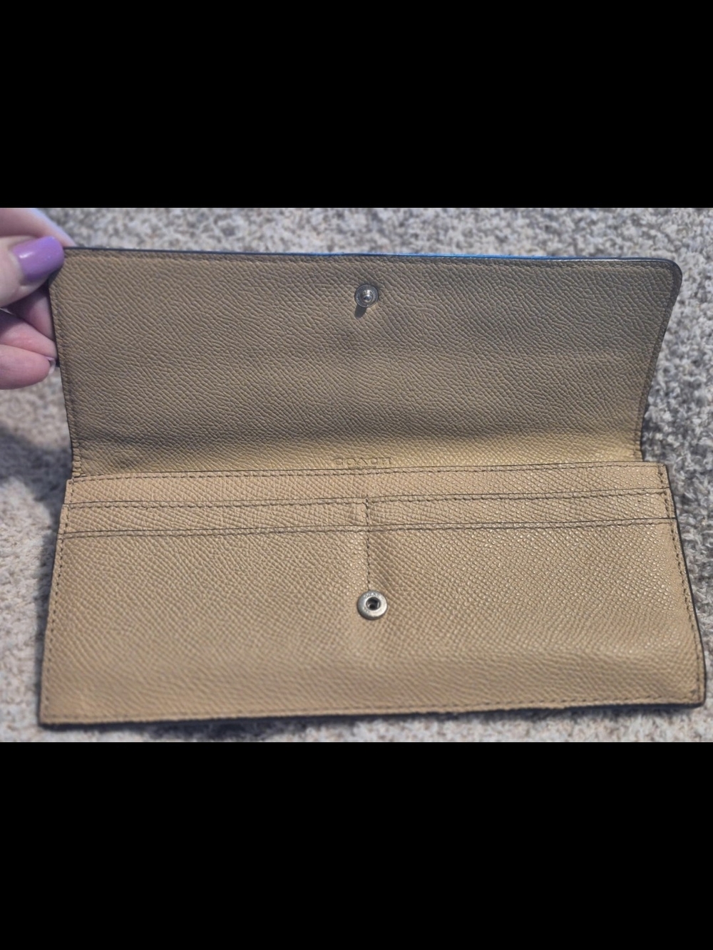 Coach Tan Leather Wallet with Stud Detail